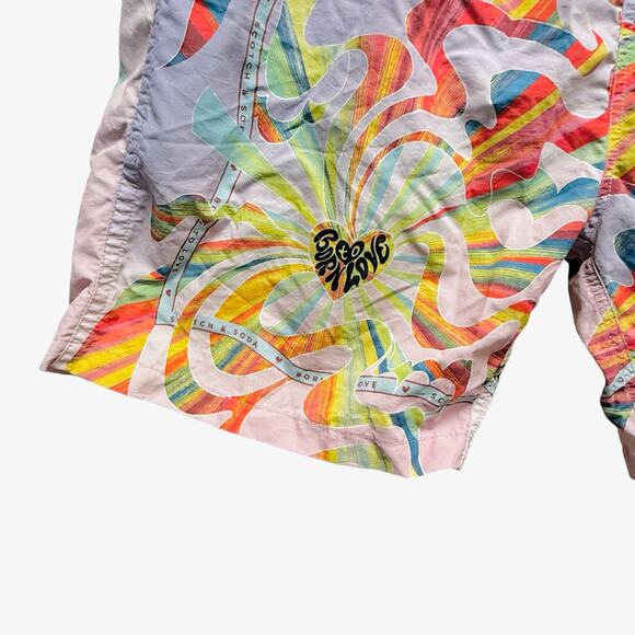 Scotch &‎ Soda Swim Trunks Psychedelic Print in Purple Men’s Size XL - Picture 4 of 9